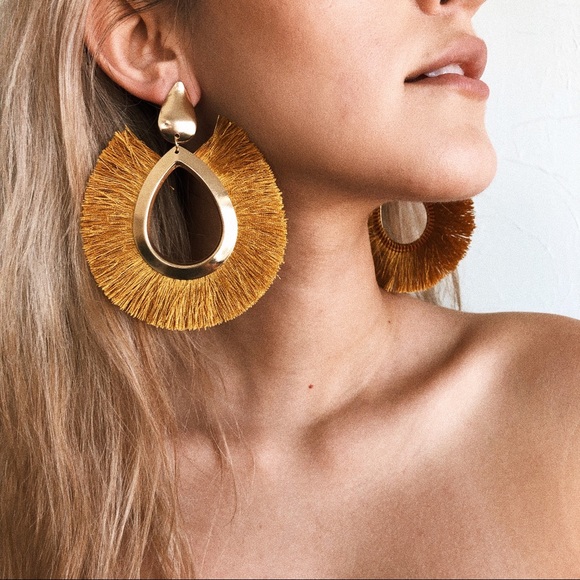 Jewelry - Tassel Hoop Earrings.